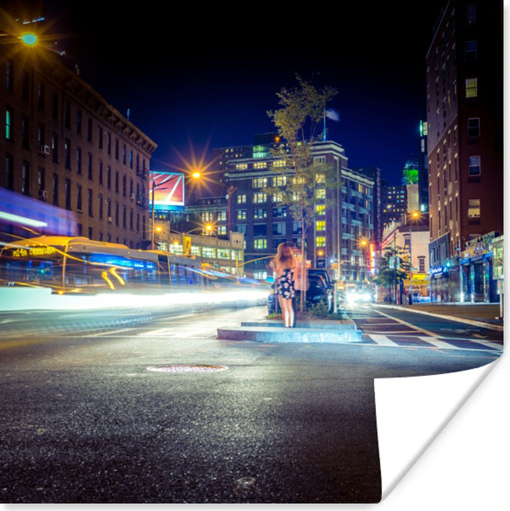 MuchoWow Poster New-York - Brooklyn - Lichter 100x100 cm - Babyzimmer