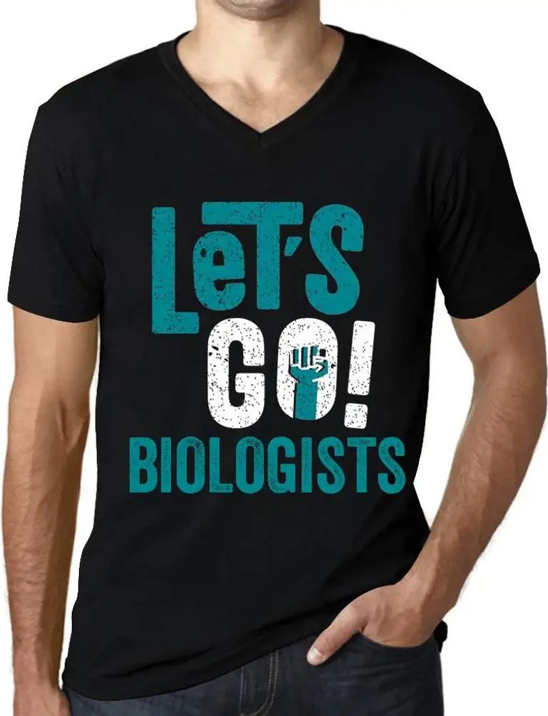 Herren Grafik T-Shirt V-Ausschnitt Auf geht's Biologen – Let's Go Biologists – Öko-Verantwortlich Vintage Jahrgang Kurzarm Lustige Druck Gebur...