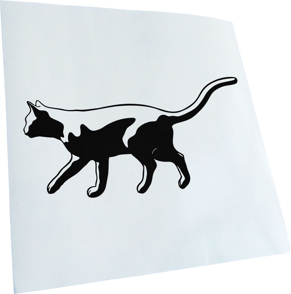 hauptsachebeklebt Kiwistar - Autoaufkleber - Katze laufend Cat Heckscheibe - Aufkleber für Auto Kfz Fahrrad, LKW, Truck Mofa
