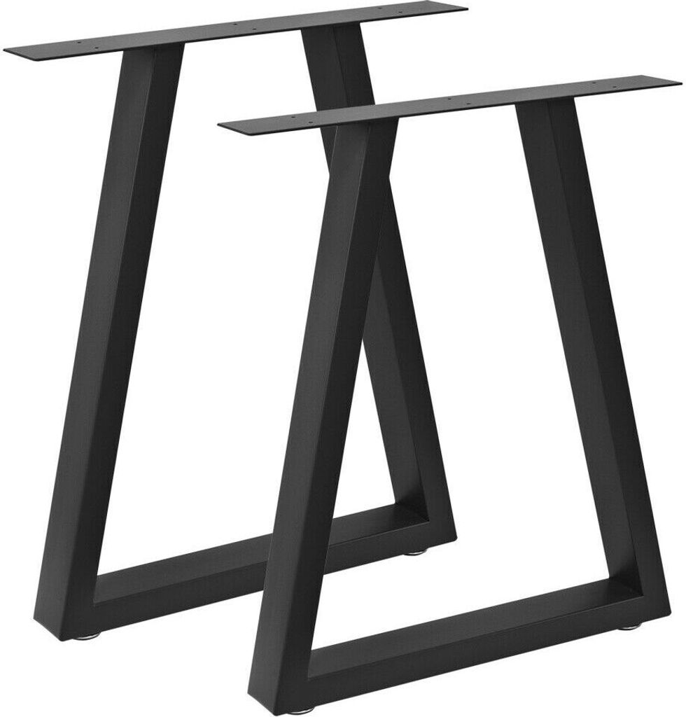 Bc-elec - HJJTS0017-B 2 Tischbeine aus schwarzem Stahl 60x72cm, Tischkupfer für Möbel, Tischbeine aus Metall mit verstellbaren Füßen.