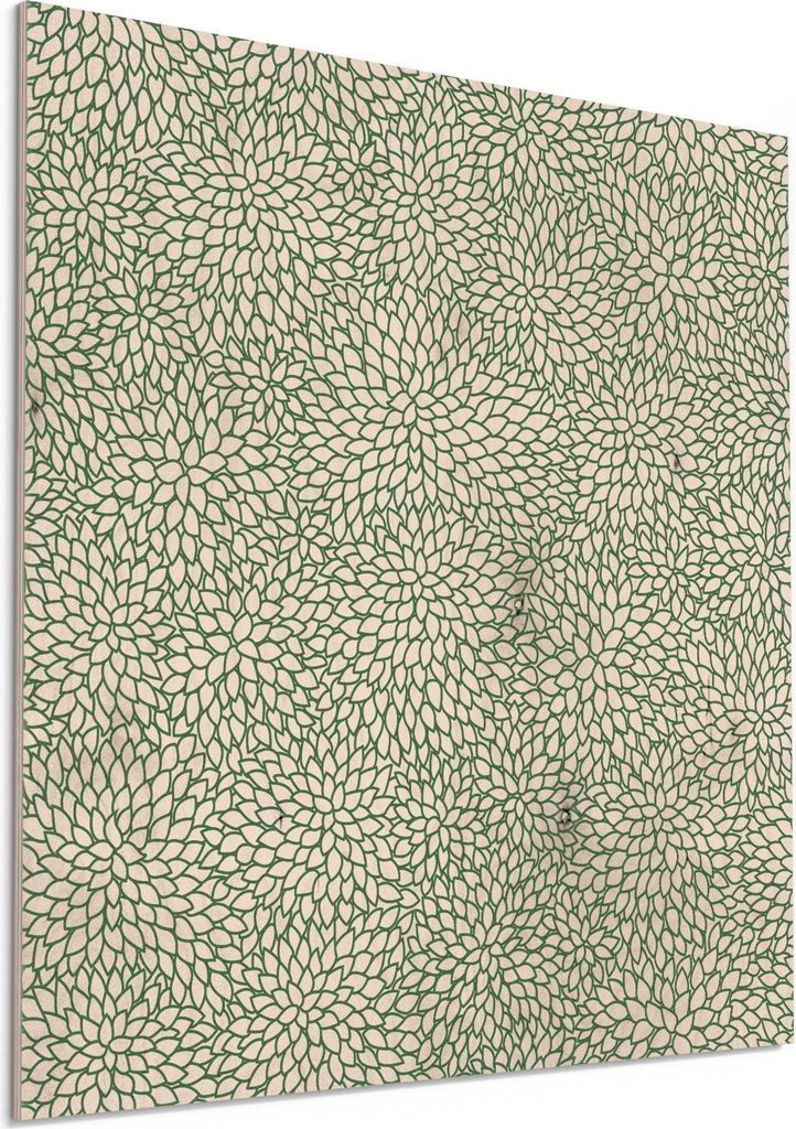 DEQORI Holzbild 50x50 cm 'Florales Netzwerk' Bild auf Holz Wandbild Kunstdruck nachhaltig