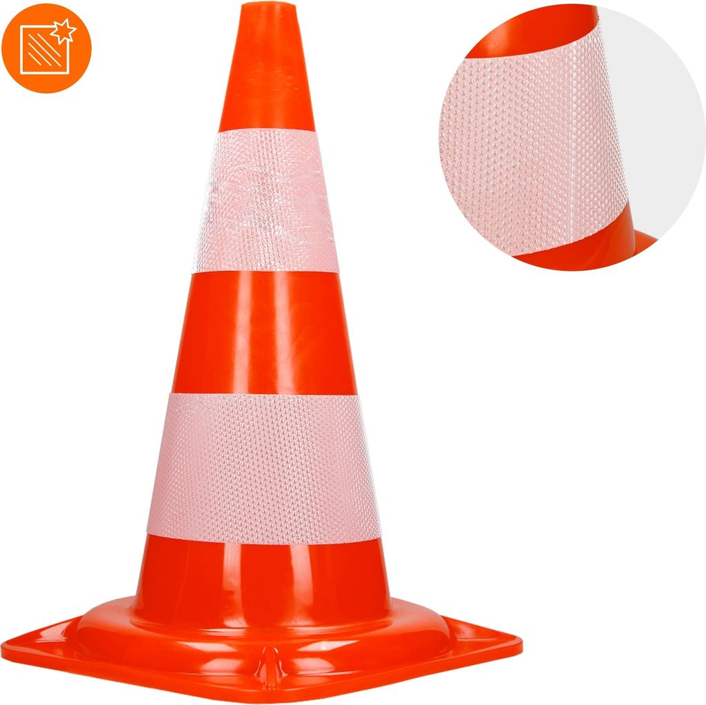 ECD Germany 10 kusů dopravních kuželů 47 cm, oranžovo-bílý, Obrázek produktu 4