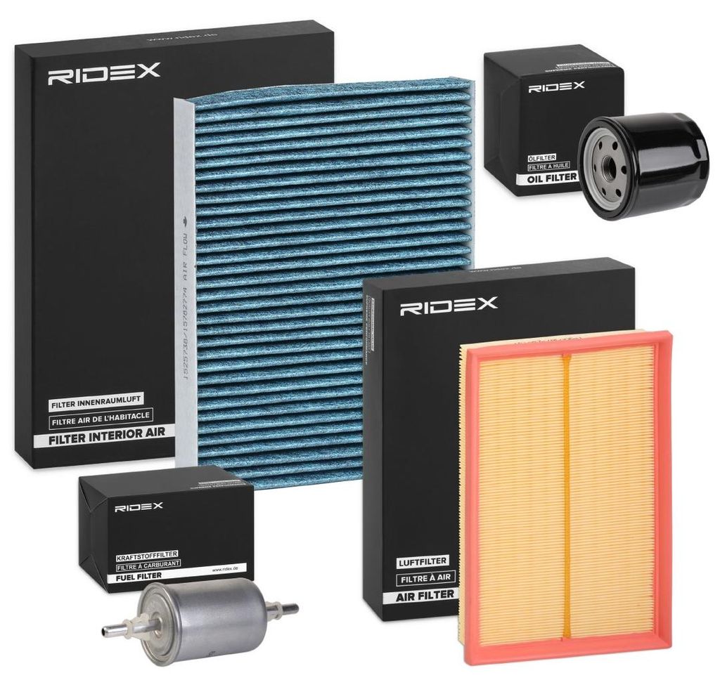 RIDEX Filterset Inspektionspaket Filtersatz für VW POLO (9N) Fox Schrägheck (5Z1, 5Z3, 5Z4) Polo Limousine (9A4, 9A2, 9N2, 9A6) für SKODA FABIA ...