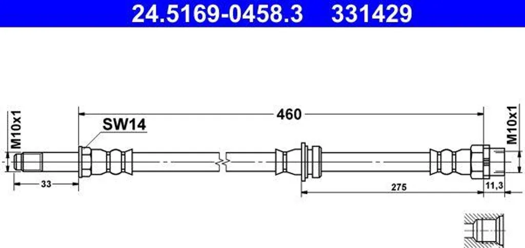 Flexible de frein hydraulique compatible BMW E36 E46 remplace 34301165174
