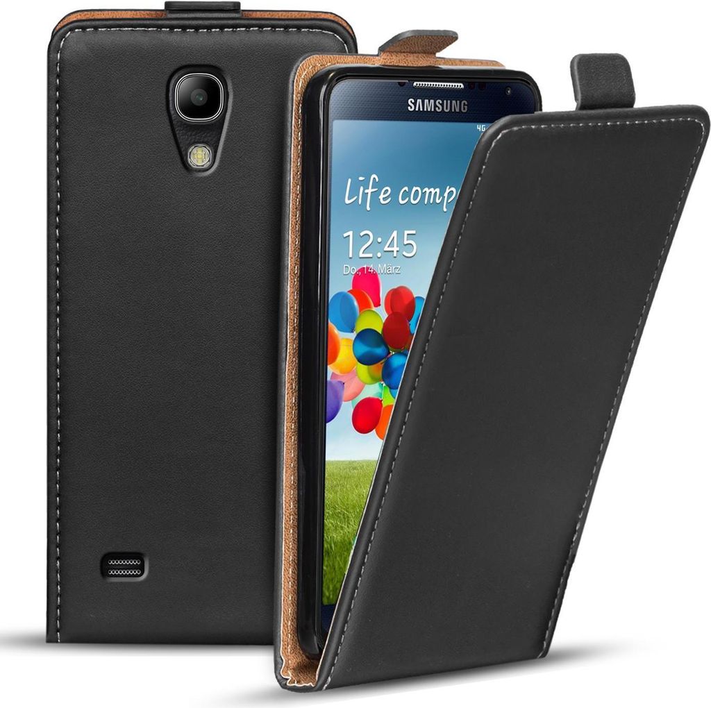 Conie Ultra Slim Klapp Tasche für Samsung Galaxy S4 schlanke Hülle Rundumschutz in Schwarz