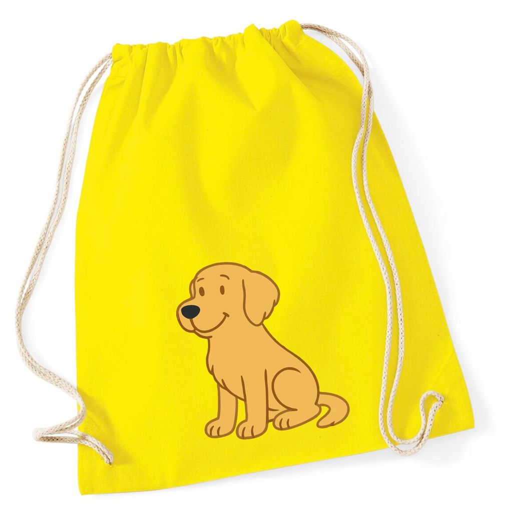 Huuraa Turnbeutel Golden Retriever Goldie Comic 12 Liter Yellow Baumwolle Rucksack Geschenkidee
