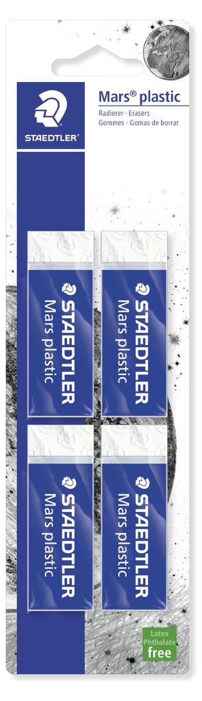 STAEDTLER Mars plastic 526 50 Radierer Blisterkarte mit 4 Produktbild 