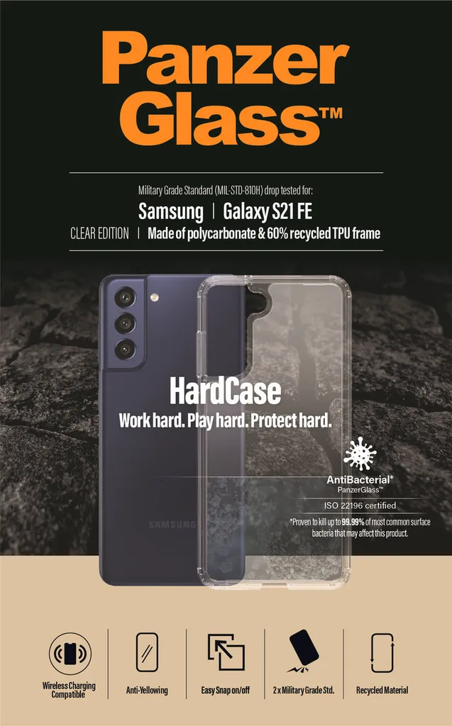 PanzerGlass HardCase Antibatterica per Samsung S21 FE | Top Gamma