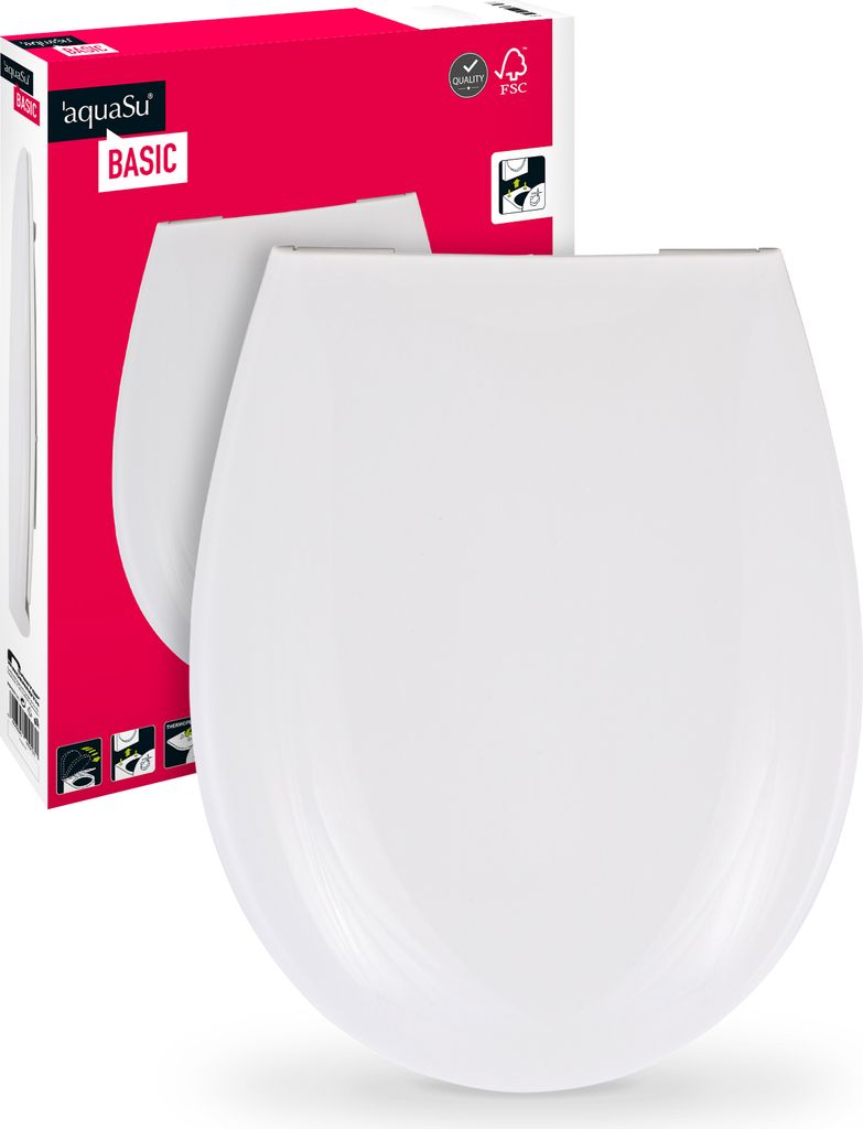aquaSu® Basic, WC-Sitz in Weiß, Thermoplast Toilettendeckel Produktbild 
