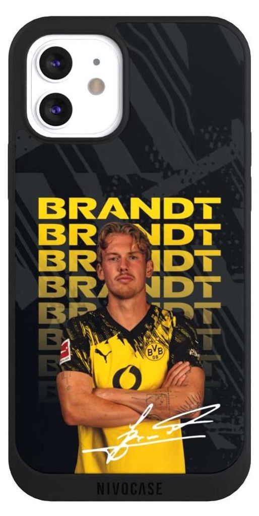NIVOCASE Handyhülle für Apple iPhone 12 Hülle NIVOpure Case Schwarz BVB Borussia Dortmund Julian Brandt