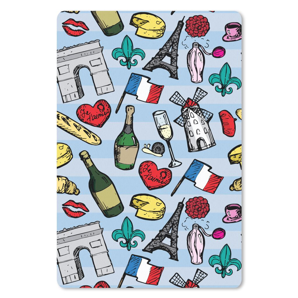MuchoWow Mauspad Mousepad Paris - Muster - Frankreich 40x60 cm - Mousepads - Maus Mat - Pad - Mausunterlage - Schreibtisch Accesoire