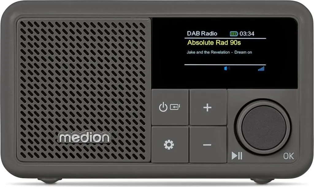 Radio portable Bluetooth MEDION S66822 pour cuisine et voyage DAB+ Gris