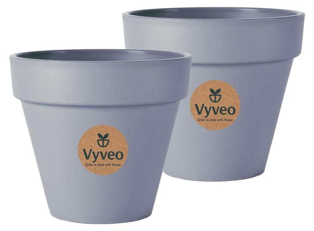 Vyveo - Blumentopf Oslo - 2er-Set - Dunkelgrau - 23x20
