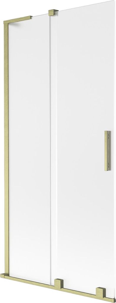Mexen Velar L Badewannenfaltwand 2-flügelig schiebbar 95 x 150 cm, matt, gold gebürstet - 896-095-003-31-55