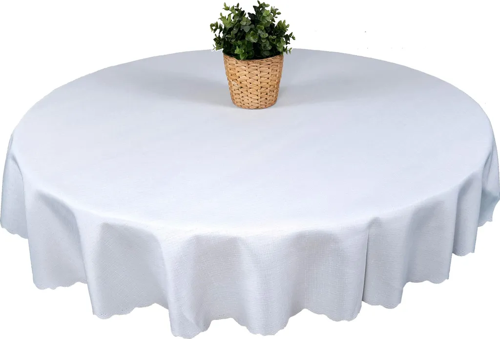 Tovaglia Bianca Rotonda 155 cm Outdoor | Antimacchia Giardino e Picnic