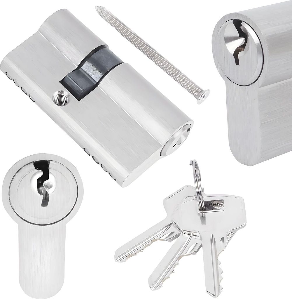 BAUSTER Schließzylinder Nikiel 25/40, Zylinderschloss, Profilzylinder, Türschloss Ersatzzubehör , Türschloss Sicherheitsschloss