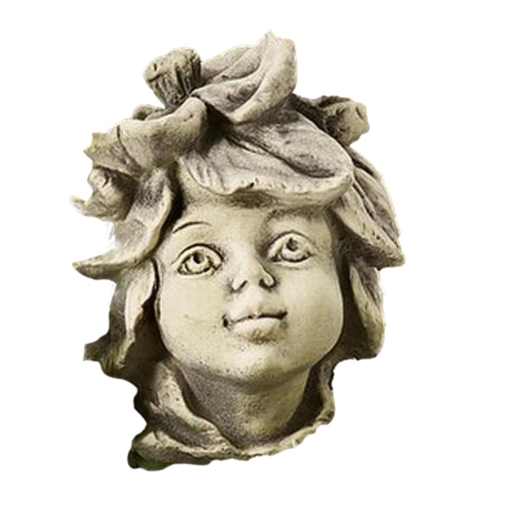 Blumenkind Apfelblüte Kopf zur Dekoration für den Garten zum Aufstecken, Frostfest als Steinfigur zur Gartengestaltung, Gartenfigur 19-90047