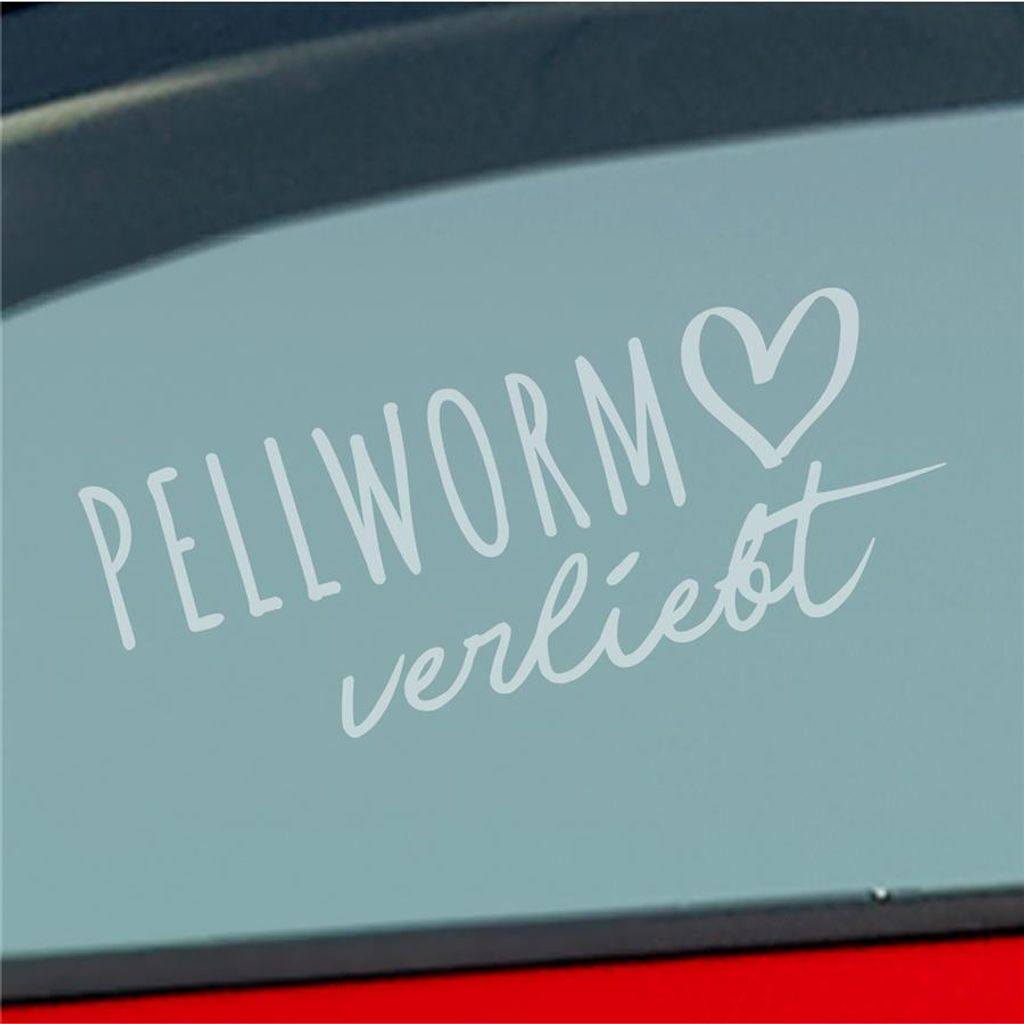 Auto Aufkleber Pellworm verliebt Herz Insel Nordsee Liebe Car 19x8 cm Milchglas Sticker Heckscheibenaufkleber