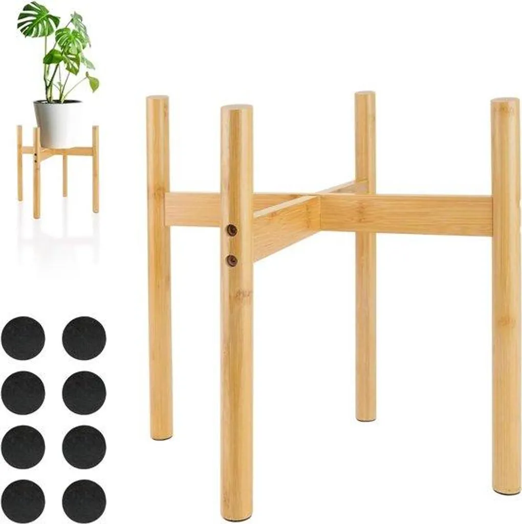 Support plantes bois 33 cm anti-trace pour protéger les sols humides