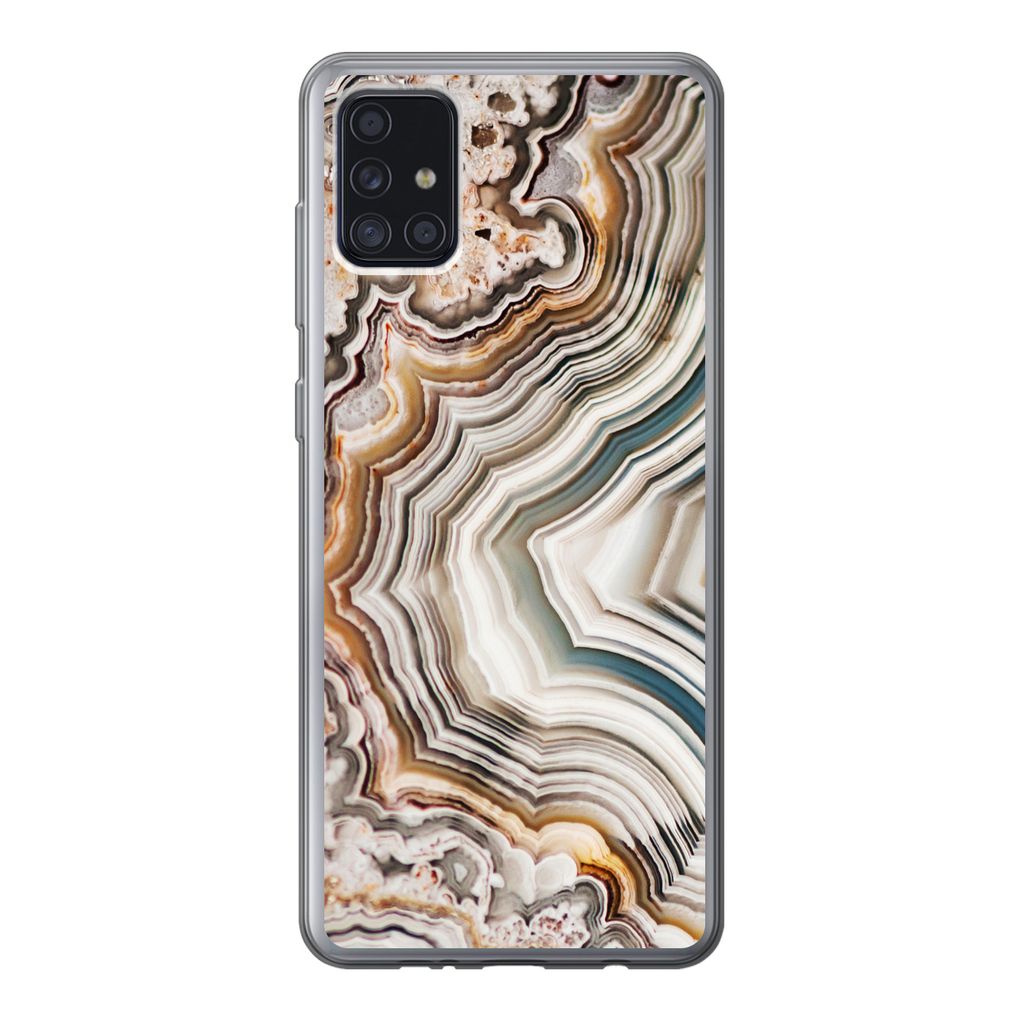 MuchoWow Handyhülle Schutzhülle Hülle für Samsung Galaxy A52 5G Naturstein - Nahaufnahme - Muster Silikon Softcase Handy Hülle - Umschlag