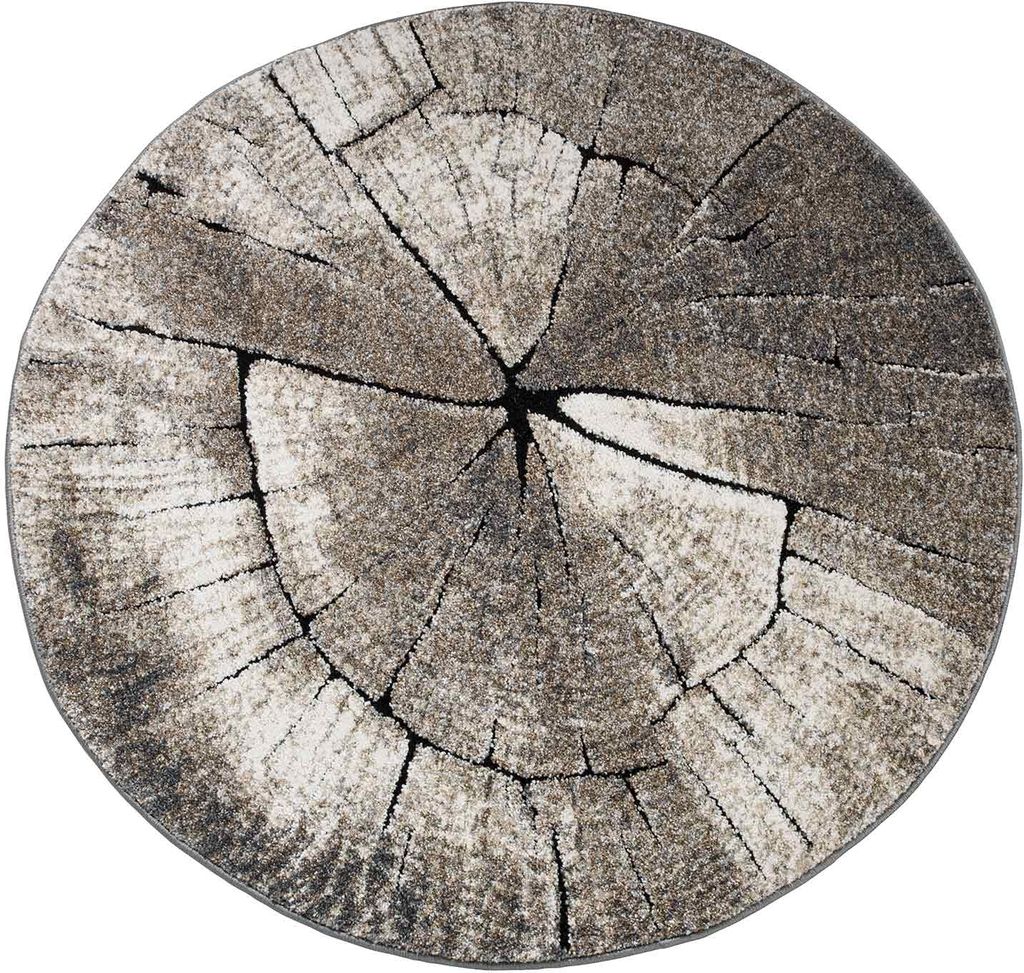 Teppich - Naturfarben - Ø 160 cm - Holzoptik