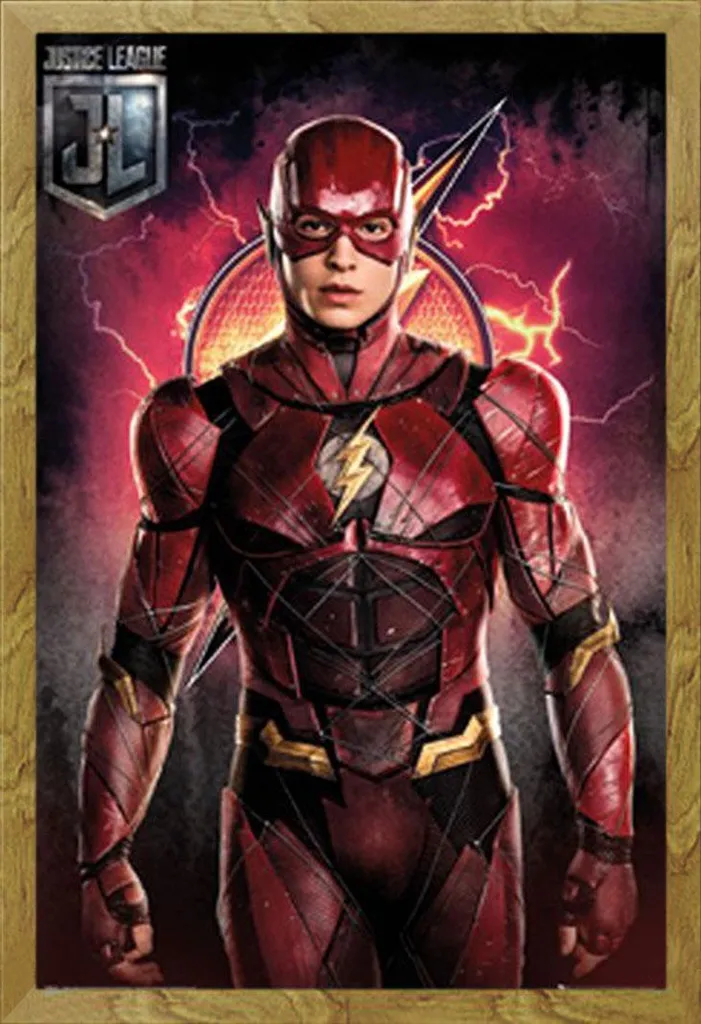 Poster Flash Justice League con Cornice Shinsuke Maxi Rovere 61x91,5