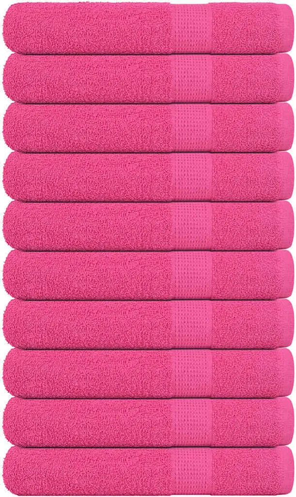 Set 10 Asciugamani Sauna Rosa 80x200 cm | 100% Cotone 360g/m²