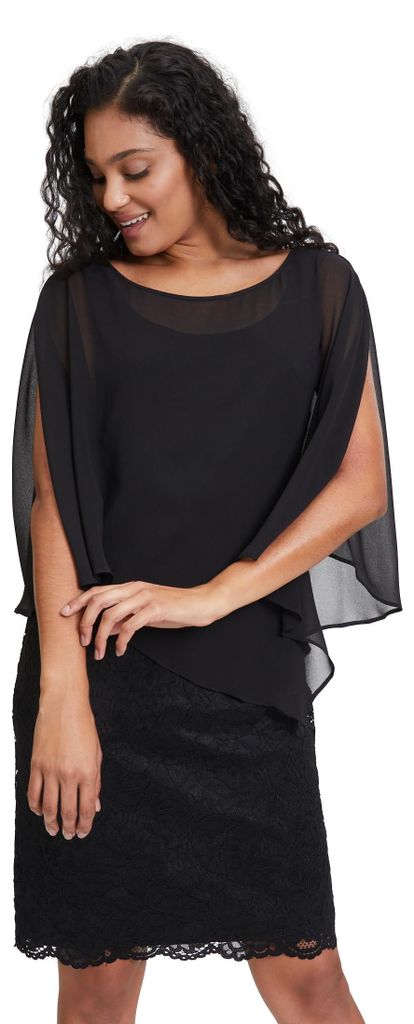 Vera Mont Damen Cocktailkleid mit Spitze, Schwarz, 40 Produktbild 