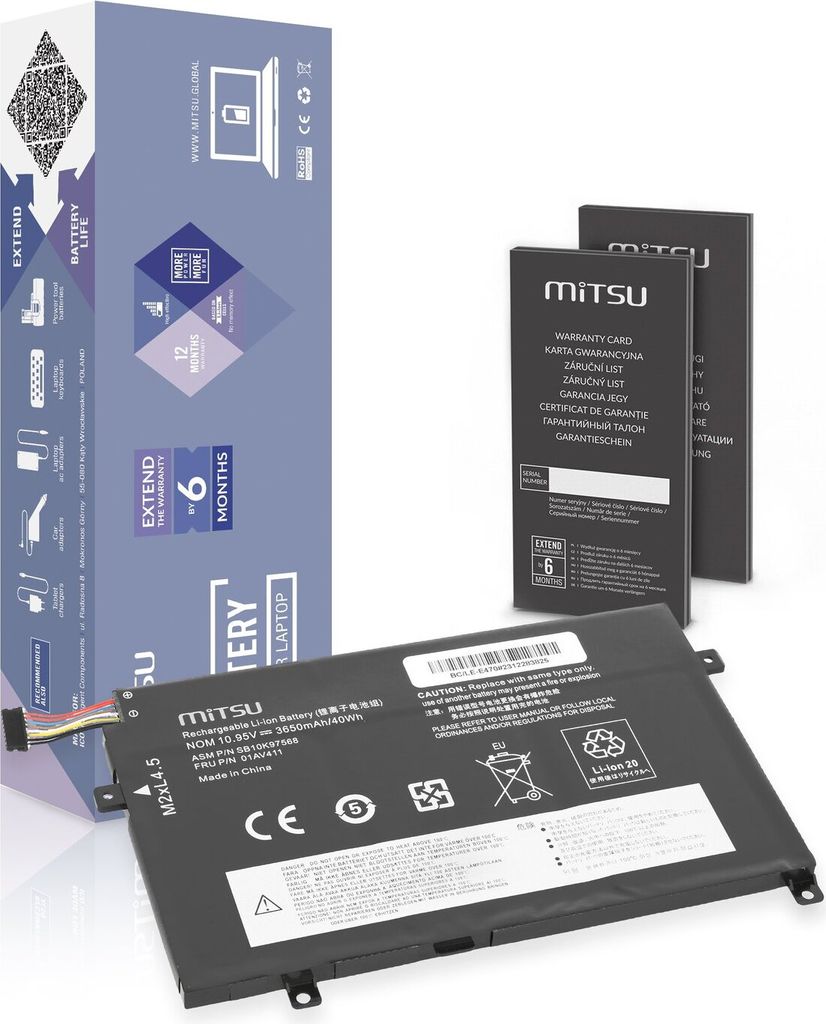 Akku 01AV411 für Lenovo ThinkPad E470 E475 Produktbild 
