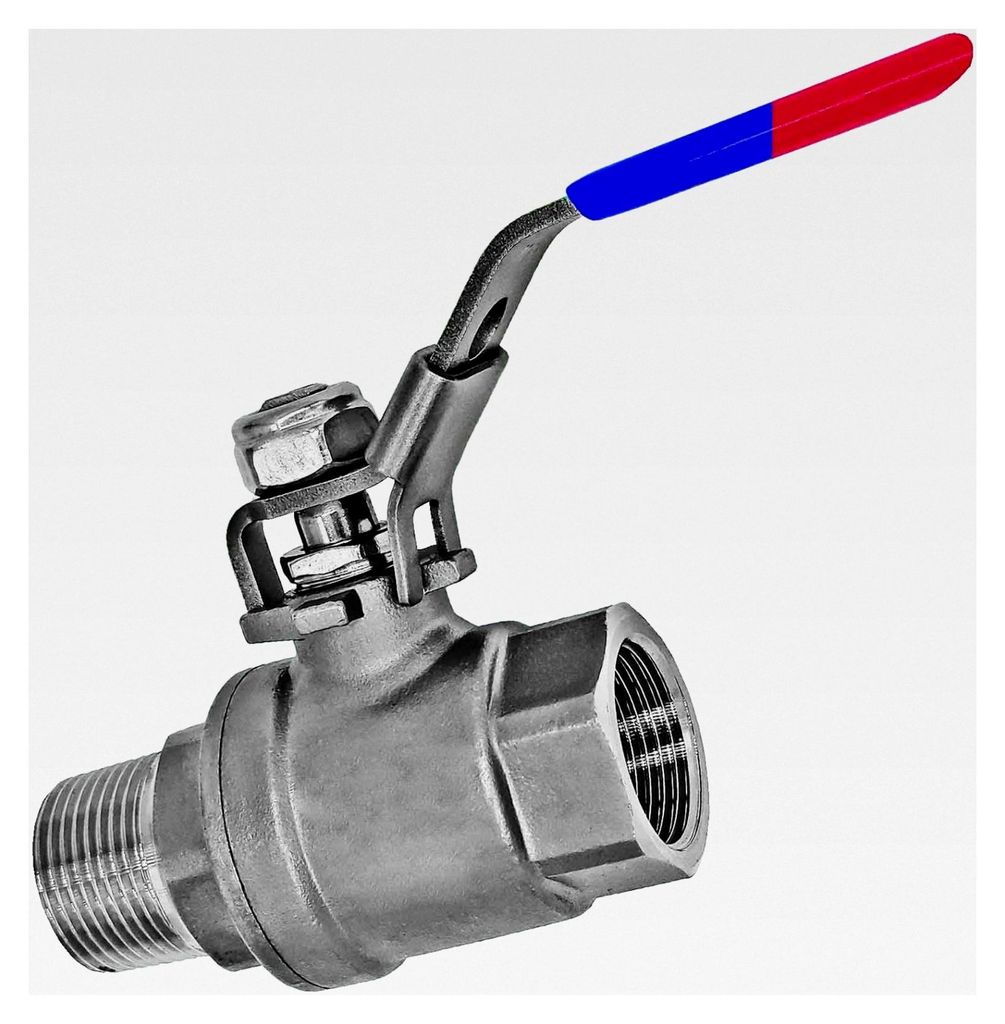 Edelstahl Kugelhahn VA rostfrei mit vollem Durchgang, 1 1/2" Rohr Zoll Außengewinde AG und Innengewinde IG DN40, geeignet für Trinkwasser, Druck ...