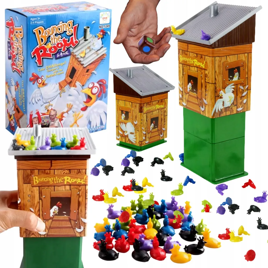 Jeu d'Action Familial Explosive Chicken Coop avec Figurine de Poule