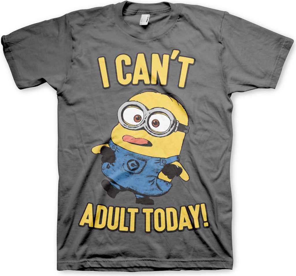 Minions - I Can't Adult Today T-Shirt - Medium - DarkGrey