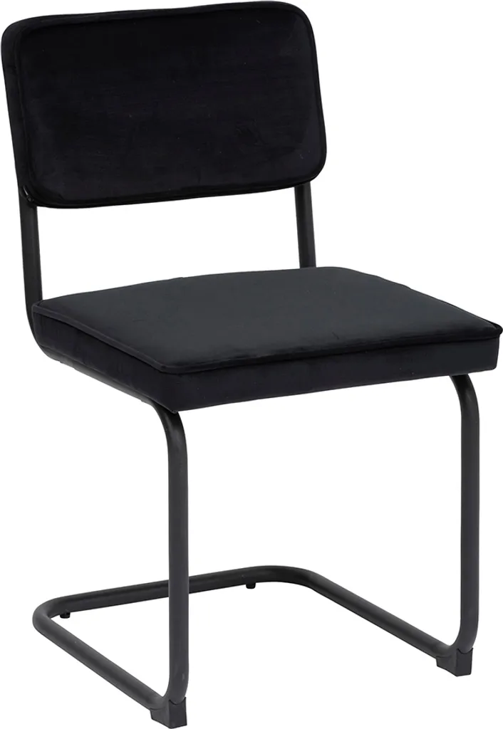 Chaise de repas velours Noir Binche Eazy Living idéale pour salon