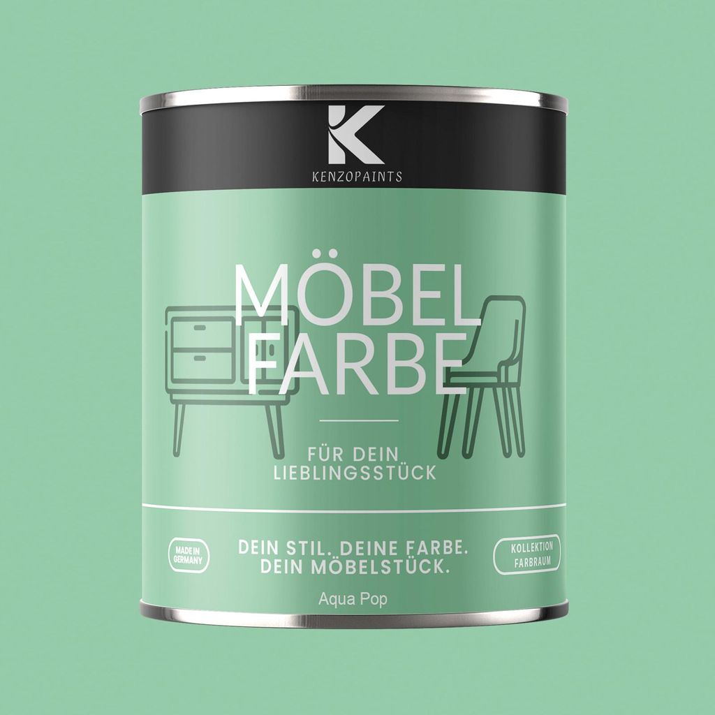 Kenzopaints 750ml Möbelfarbe Möbellack Buntlack Farbraum - Aqua Pop