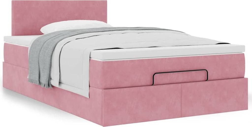 Maison Exclusive - Ottoman-Bett mit Matratze Rosa 120x200 cm Samt