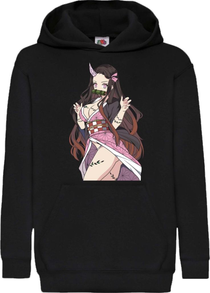 Kinder Kapuzenpullover Demon Anime Slayer Kimetsu No Yaiba Nezuko Kamado 16, 5-6 Jahr - 116 / Schwarz