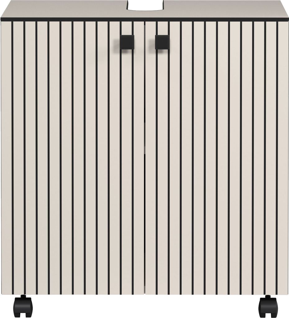 CALICOSY - Meuble sous vasque sur roulettes 2 portes L60 cm Image du produit 