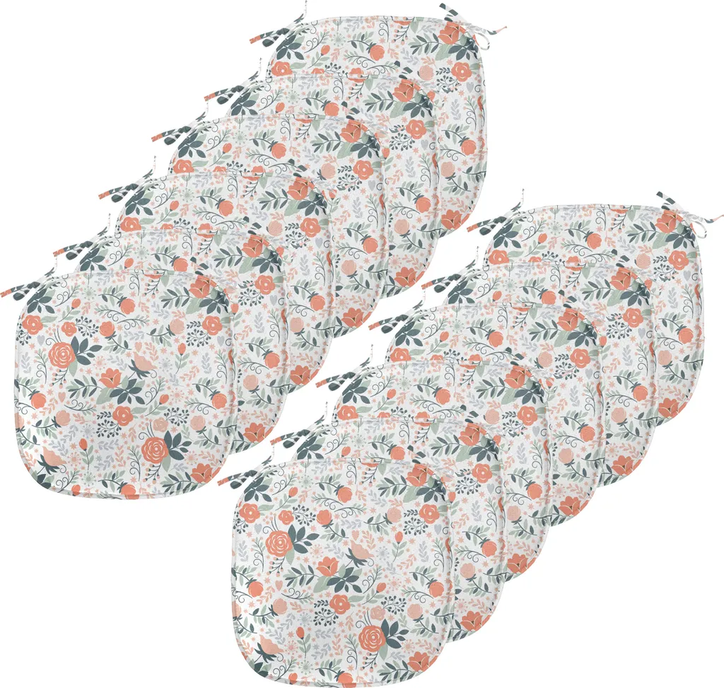 Coussins de chaise ABAKUHAUS 40x40 cm lot de 12 Shabby Natur Botanical