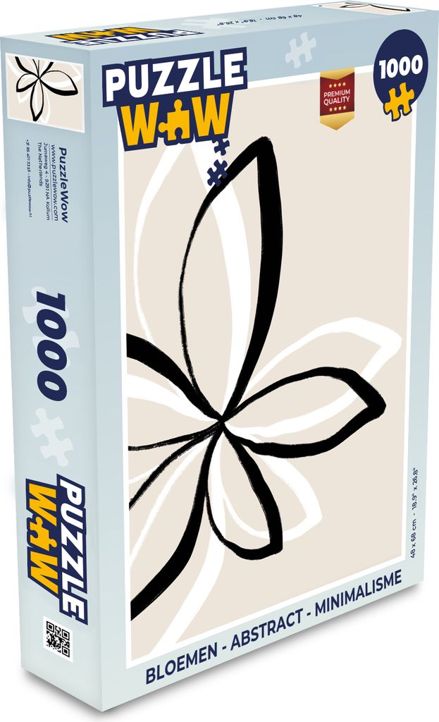 MuchoWow Puzzle 1000 Teile Blumen - Abstrakt - Minimalismus - Spielzeug - Alt und Jung - Spiele - Puzzeln