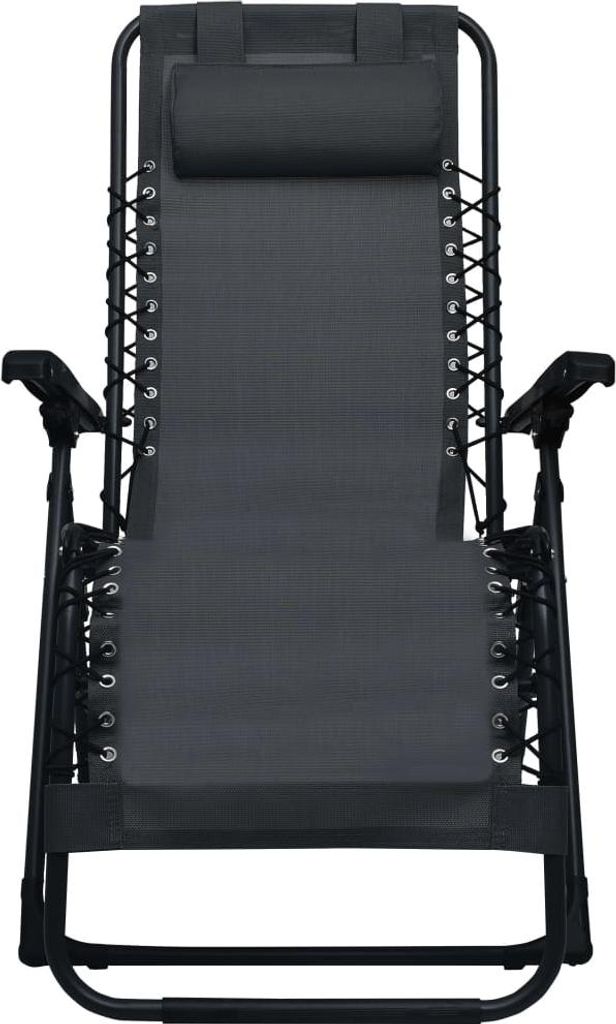 vidaXL Liegestuhl Klappbar Schwarz Textilene