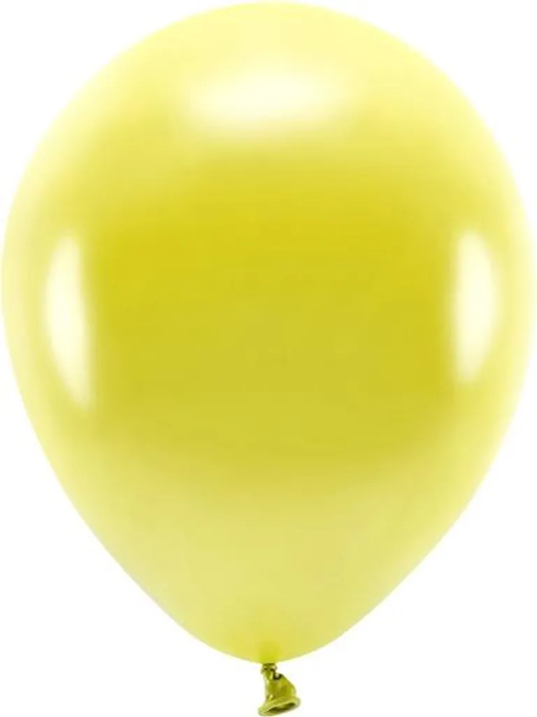 Ballons métallisés jaunes 30 cm biodégradables - Haute qualité lot de 100 ex