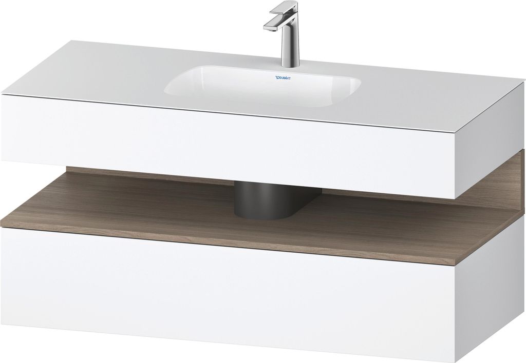 Duravit Qatego Einbauwaschtisch mit Konsolenwaschtischunterbau, 1200x550x600mm, Nische Eiche Terra, QA4787035180010