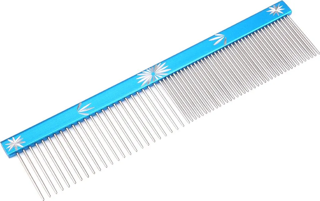 Pettine Antistatico Professionale Cane Gatto Blu - Acciaio Inox