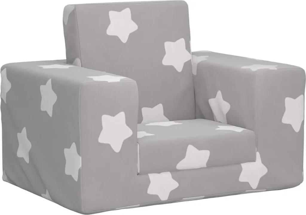 Petit canapé-lit pliable pour chambre d'enfant Gris clair à Étoiles