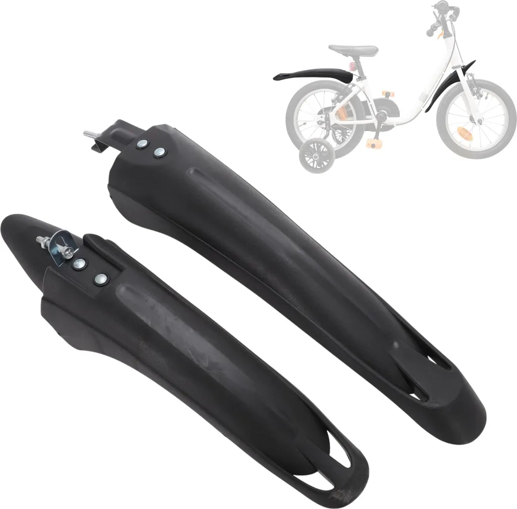 Garde-Boue Vélo Avant Arrière Noir - Protection Durable pour Pneu 12/14"