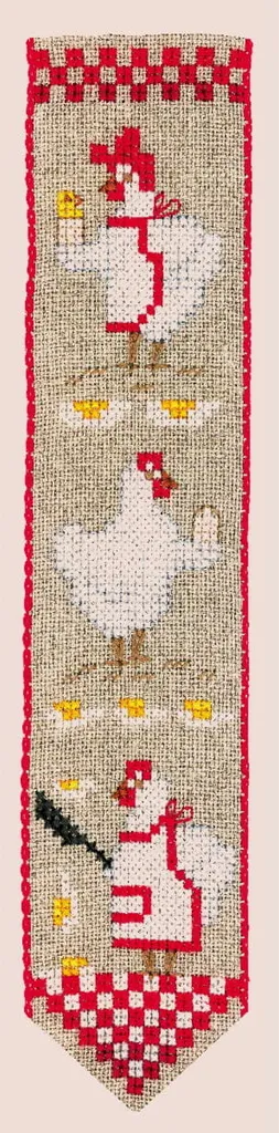 Ricamo Punto Croce Kit Segnalibro Gallina Le Bonheur des Dames 5x20