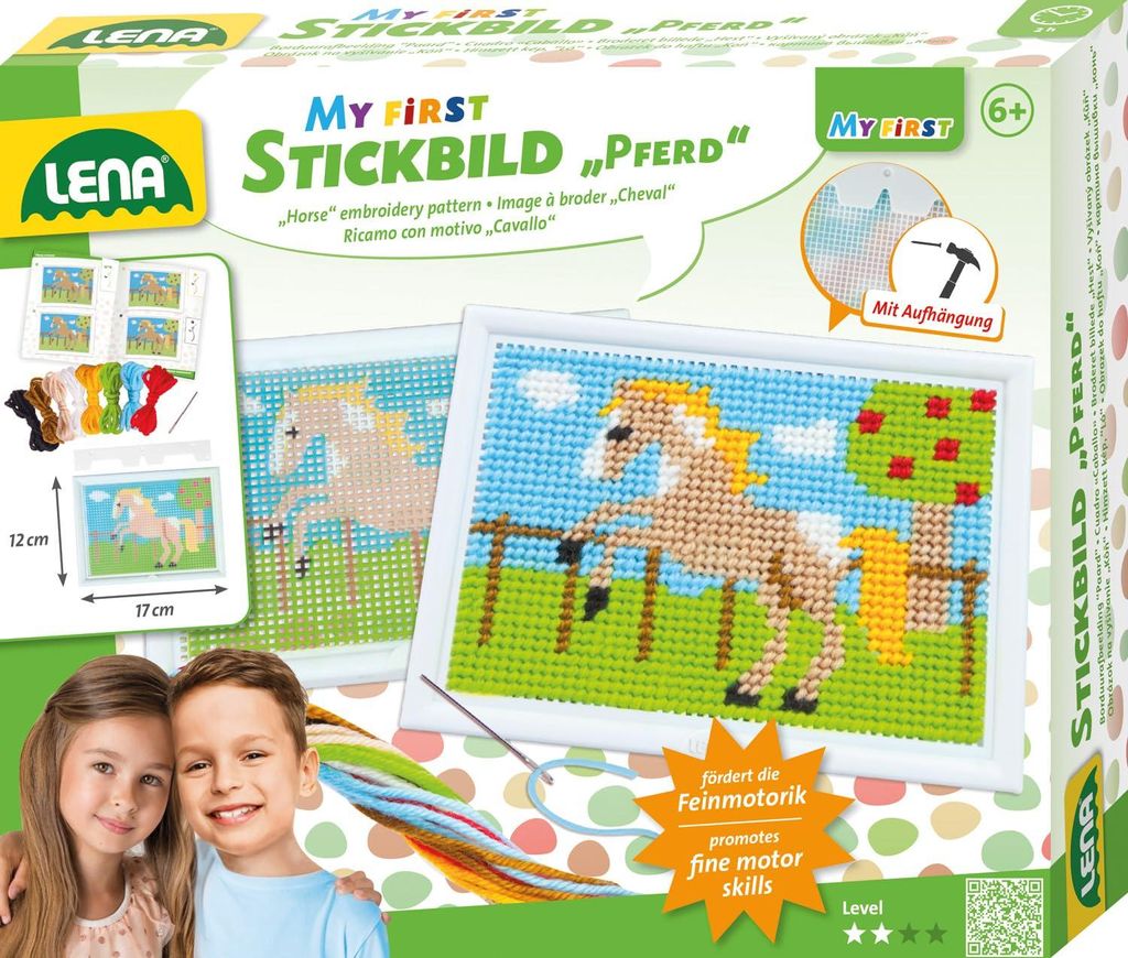 Lena 42625 - Bastelset Stickbild Pferd, Komplettset mit Produktbild 