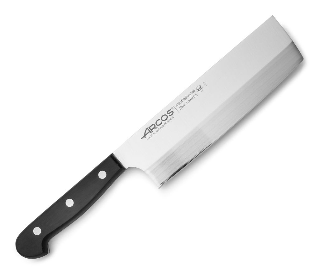 Usuba-Messer Arcos Universal 289704 aus Nitrum-Stahl, mit Mango aus Polyoxymethylen und 17,5 cm Klinge im Etui