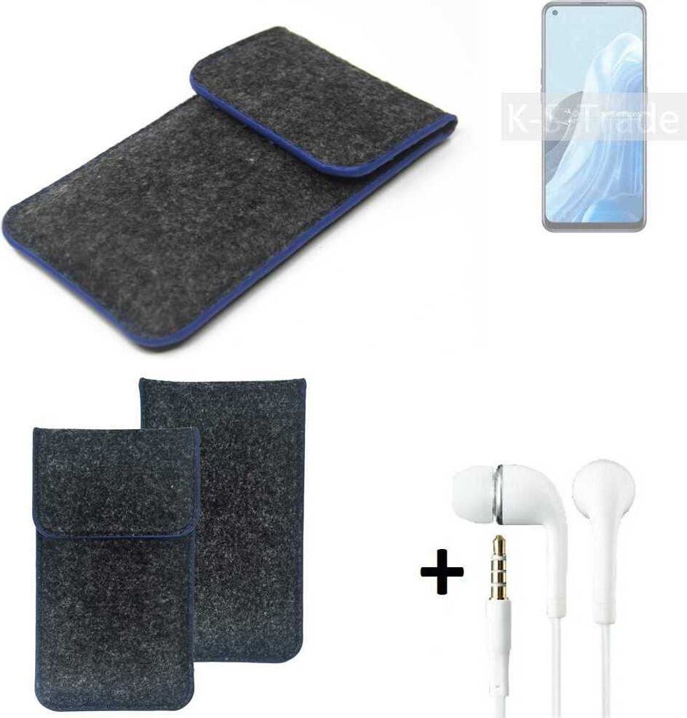K-S-Trade Handy Schutz Hülle kompatibel mit Oppo Find X5 Lite Schutzhülle Handyhülle Filztasche Pouch Tasche Case Sleeve Filzhülle dunkelgrau,