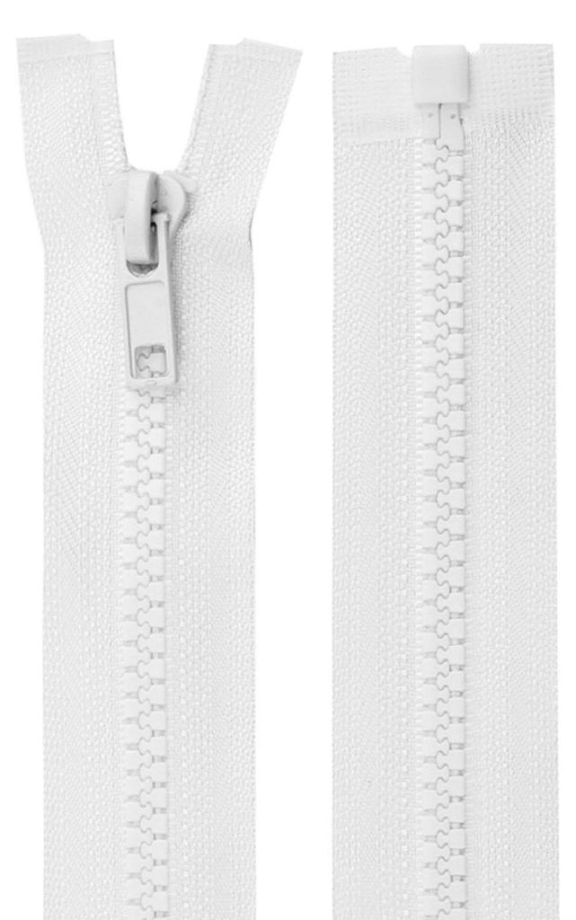 1 Reißverschluss Profil 5mm 80 cm teilbar weiß
